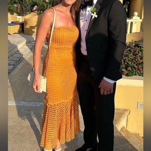 Lulu’s Orange Midi Dress